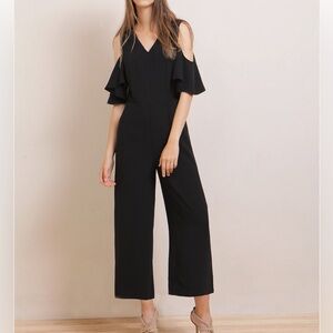 Black cold shoulder fun jumpsuit like new small